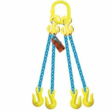 GRABIQ Quad Leg 5/16 in Adjstbl Chain Slng TG4-GG, 5ft L, 14800lb WLL G-5/16-TG4-GG-05